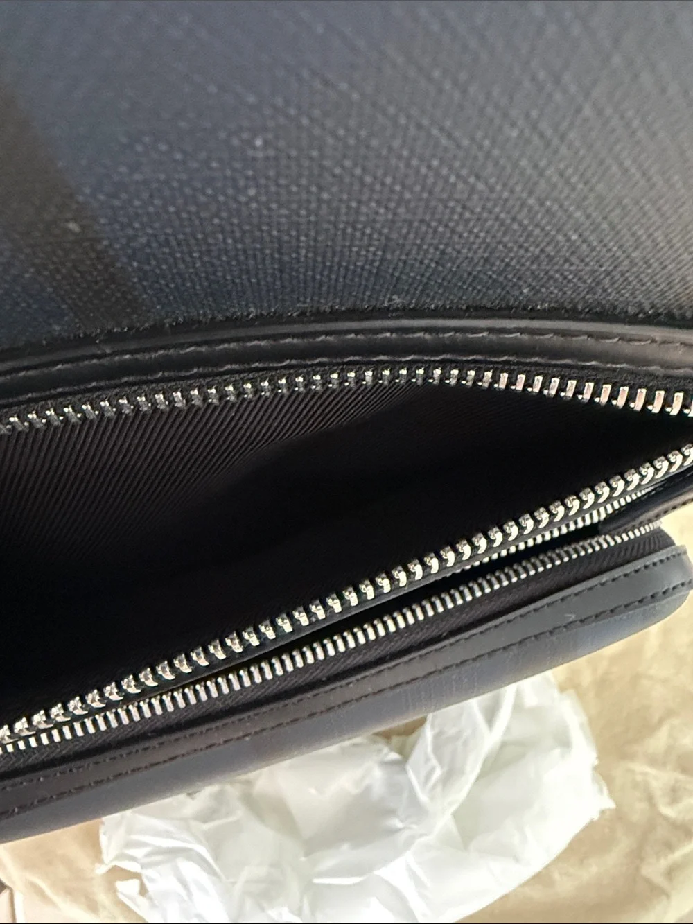 New Burberry Marden Black and Navy Check Leather-Trim Backpack